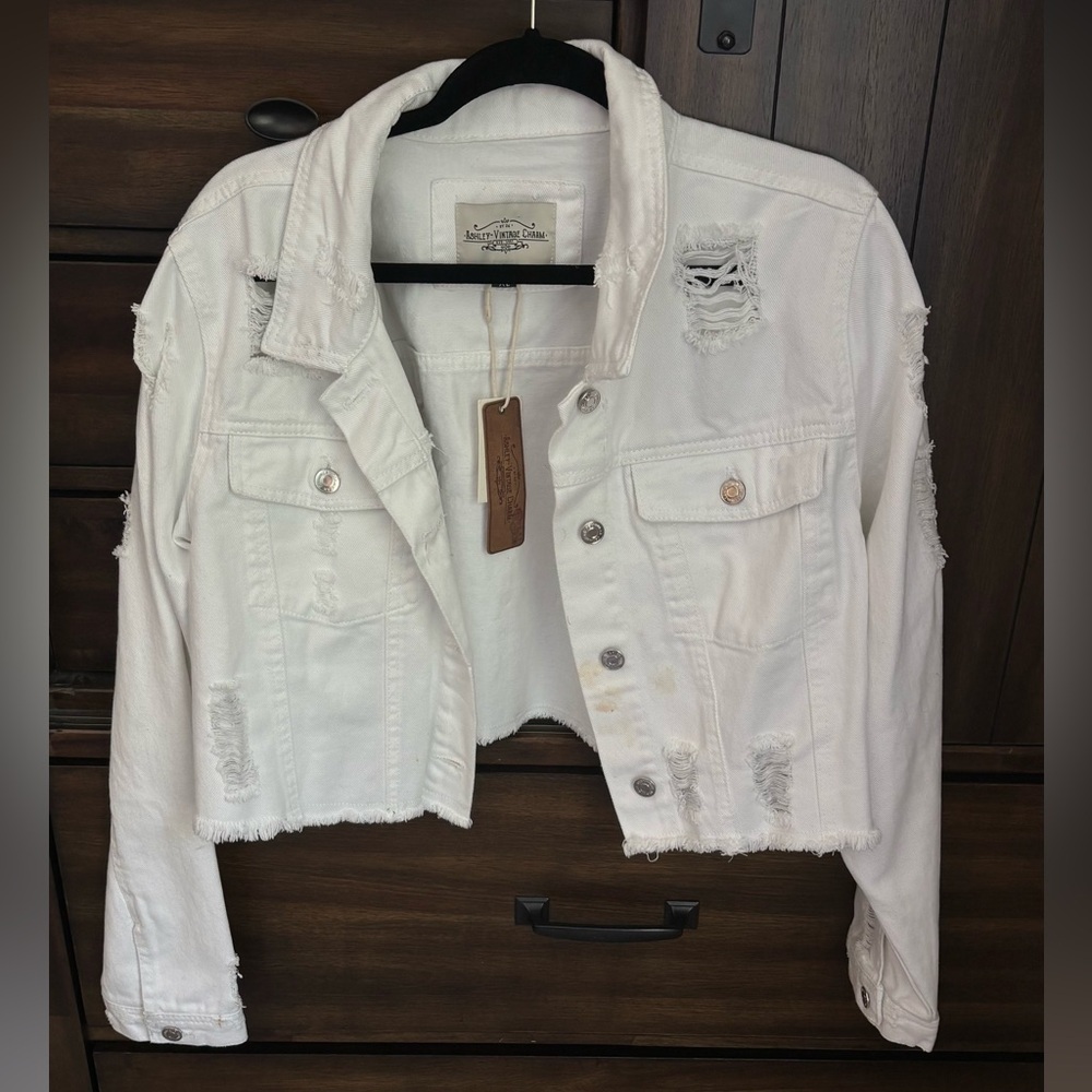 Ashley By 26 International White Denim Jacket